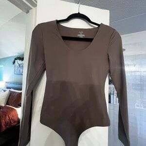 Nuuds Women's Long Sleeve Bodysuit Small NWOT - Brown